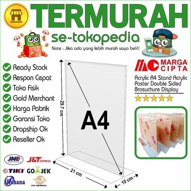 

tyS Akrilik tent card A4/ akrilik tempat brosur A4