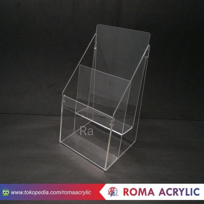 

tyS Acrylic tempat brosur A5 2 susun/Dispay brosur A5