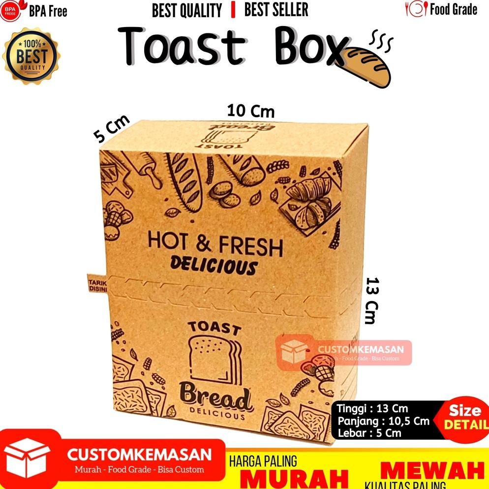 Bisa Cod Toast Box Motif / Toast Tray / Dus Roti Bakar / Box Roti Toast / Kemasan Roti Bakar ||