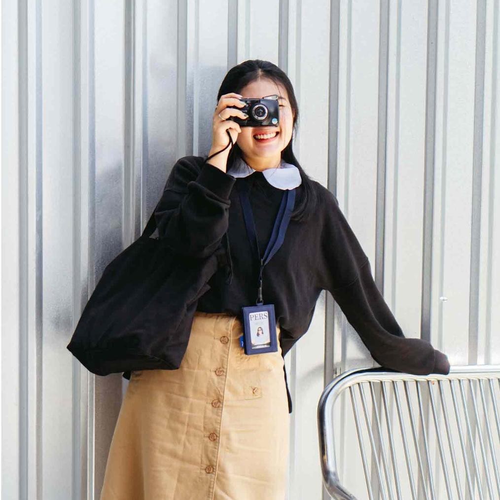 

baru !!! Wallts Lorey Navy - Lanyard Name Tag Id Card Pria Wanita