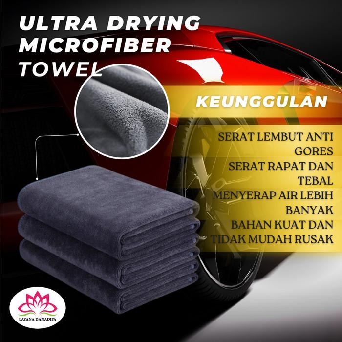 Lap Pengering Cuci Mobil, Ultra Drying Microfiber Towel 600 Gsm