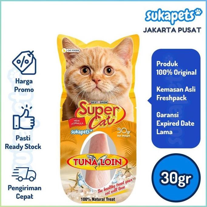 Super Cat Tuna Loin Cat Treats Snack Kucing 30gr