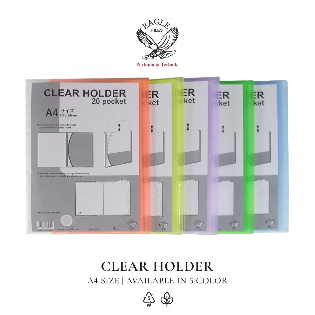 

Clear Holder EAGLE Files A4 Dokumen Keeper Display Book Document Keeper A4 20 Pocket E 313 A Map File Dokumen murah