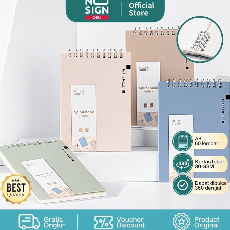 

baru !!! Nusign Spiral Notebook / Buku Catatan Jilid Spiral Vertikal A6 60 Lembar 80 GSM Desain Warna Pastel NS30X
