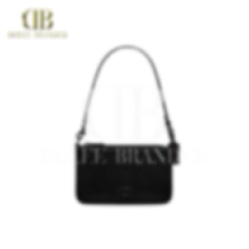Pou Bag With Signature Canvas Interior - Black (CJ797)