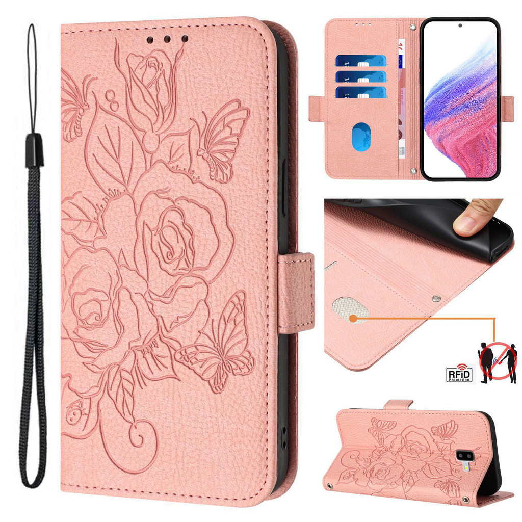 For Samsung Galaxy J4 2018 case Luxury Wallet Card Slot Flip Rose Flower Magnetic Stand Leather Phon