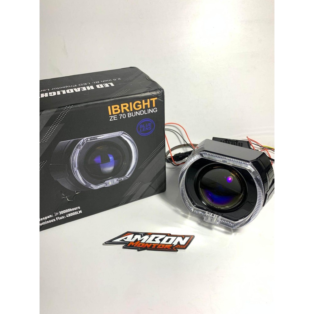 BiLed Projector IBRIGHT ZE 70 Blue Lens Shroud Universal Motor & Mobil