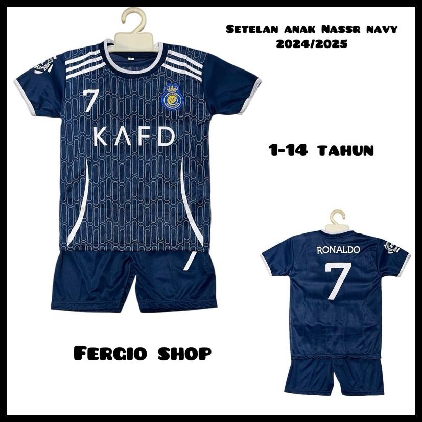 SETELAN BAJU BOLA ANAK AL NASSR/ KAOS BOLA ANAK RONALDO/ BAJU BOLA ANAK TERBARU