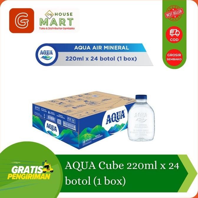 

AQUA MINI BOTTLE CUBE 220 ML 1 DUS (24 BOTOL) / Air Minum Dalam Kemasan (AMDK) Botol Mini
