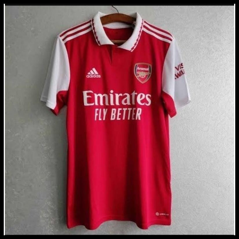 JERSEY BOLA ARSENAL HOME 2022/2023 MERAH KERAH PUTIH 22/23 2024 GRADE ORI S M L XL XXL ATAU 2XL XXXL
