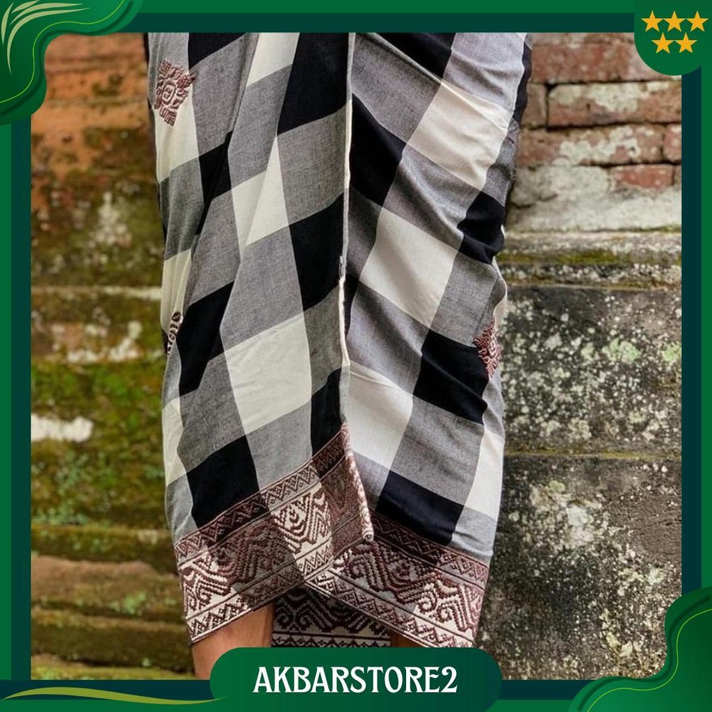 Saput Poleng Endek Bordir || Saput Poleng Khas Bali || Saput Pria Siap Kirim