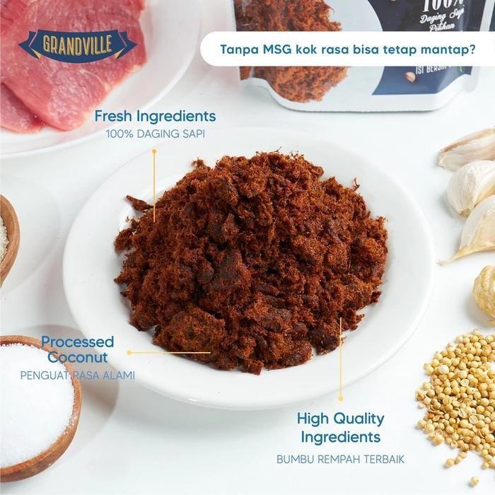 

Grandville Abon Sapi, Ayam & Ikan Crunchy Crispy Spicy Renyah Mpasi Tanpa Msg Dan Pengawet