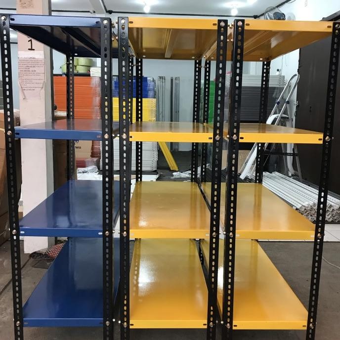 Rak Gudang | Rak Barang | Rak Besi Siku Lubang Uk. 30X100Xt150 4 Susun