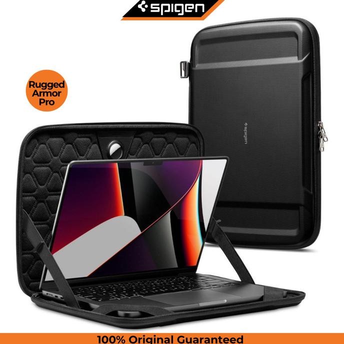 Case Macbook Pro 14 Inch M2 2023 Max Spigen Rugged Armor Tas Sleeve New Stok