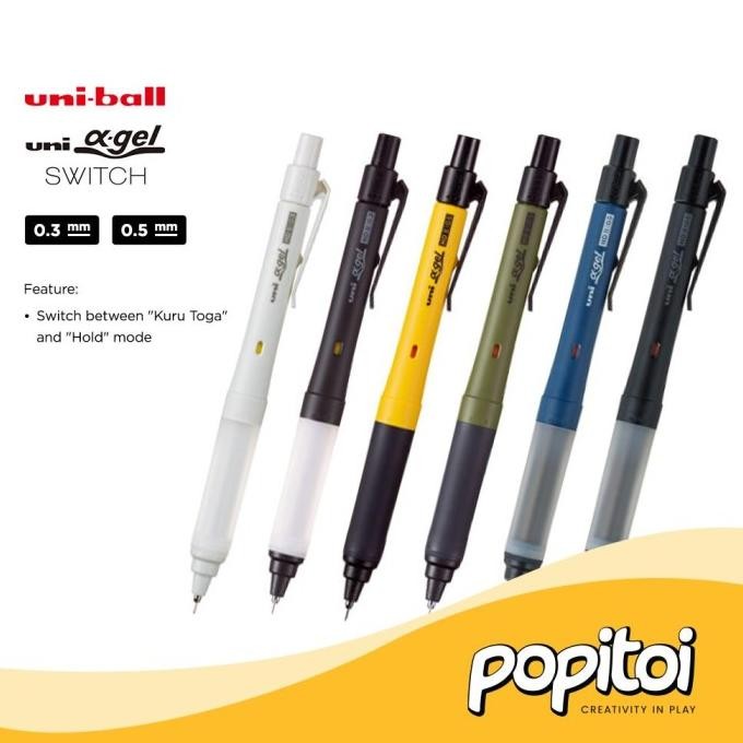 

TERLARIS - UNI Kuru Toga Alpha Gel SWITCH Mechanical Pencil 0.3 0.5 mm Pensil Mekanik Kurutoga