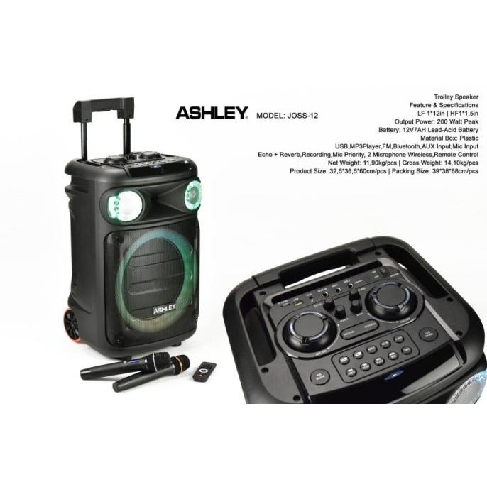 Terlaris Speaker Portable Ashley Joss 12 Original Ashley