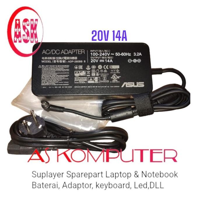 Adaptor Charger Asus Rog Zephyrus Duo 15 Se Gx551Qs Gx551Qr Asus Rog Zephyrus S17 Gx703Hs Gx703Hr Gx
