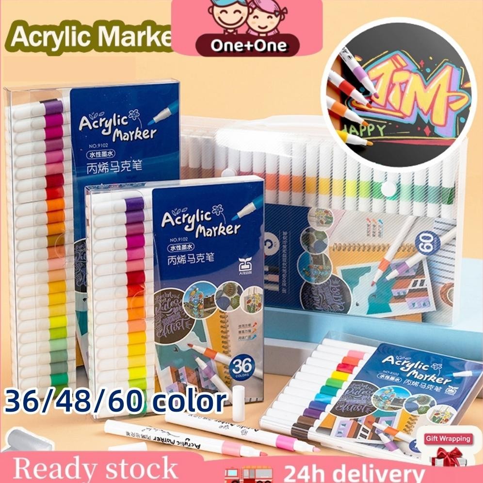 

redi CODOne+One Acrylic Marker Set Spidol Akrilik DIY Painting Spidol Pastel Pulpen Highlight Drawing Warna