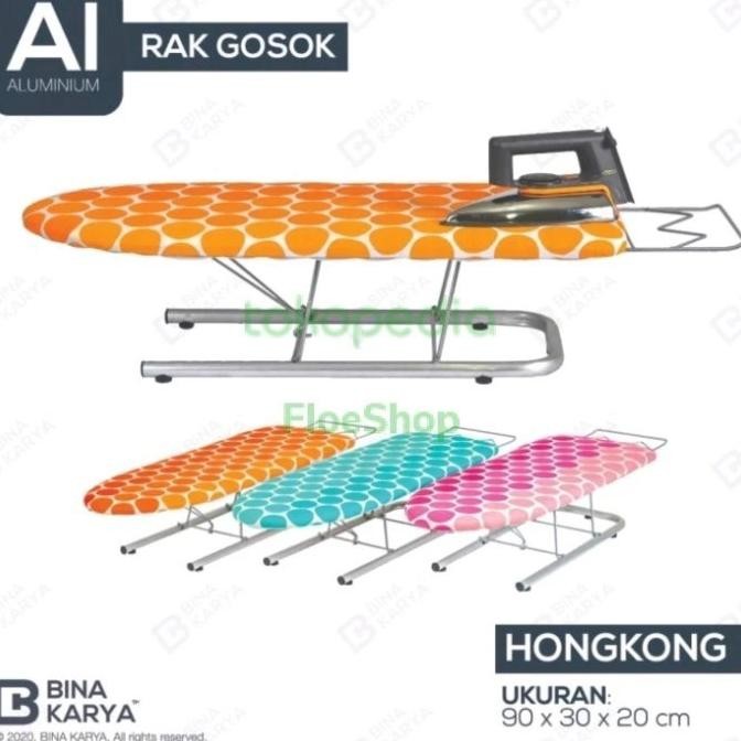 TERMURAH - BINA KARYA Meja Setrika Lipat Duduk Lesehan/Rak Gosok Lipat Alumunium