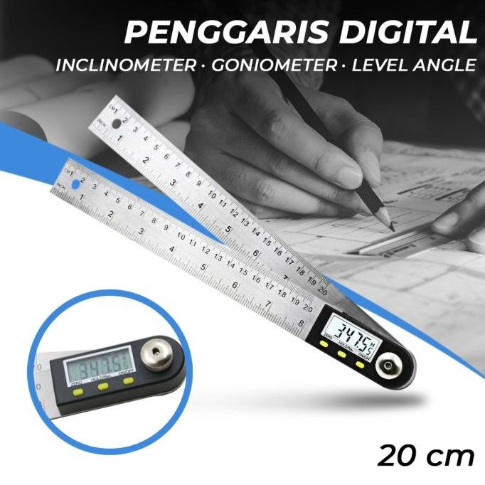 

TERLARIS - penggaris inklinometer digital-mistar angle ruler-pengukur sudut 2in1