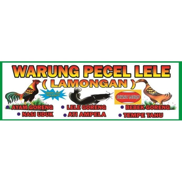 ready  SPANDUK / BANNER USAHA PECEL LELE 3 x 1 meter murah