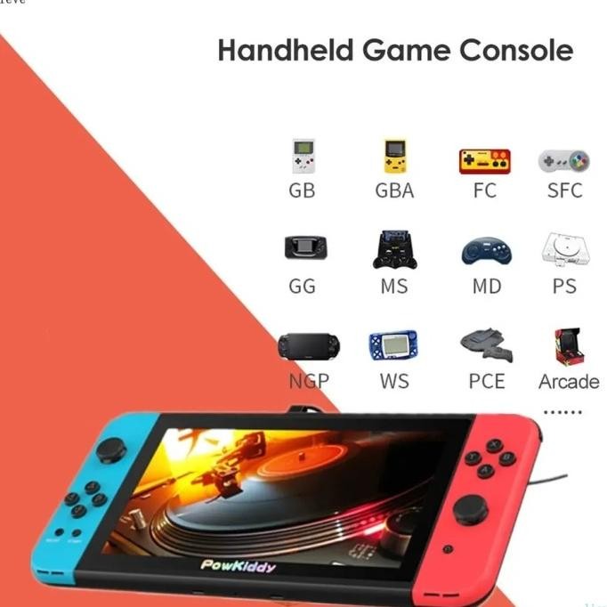 POWKIDDY X70 large-screen 7-inch video game console HD handheld GBA ar murah