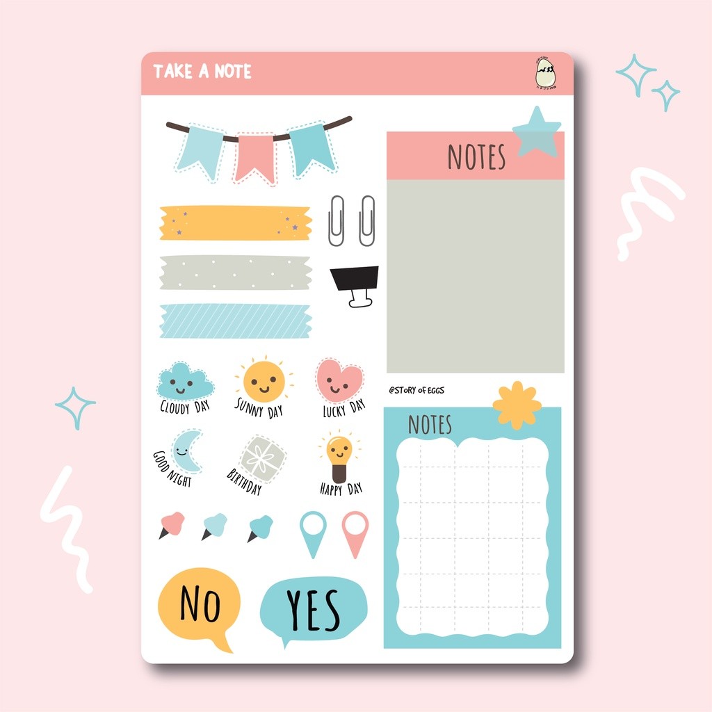 

Take a Note Stickers / Journaling / Bujo / Cute Sticker / Aesthetic