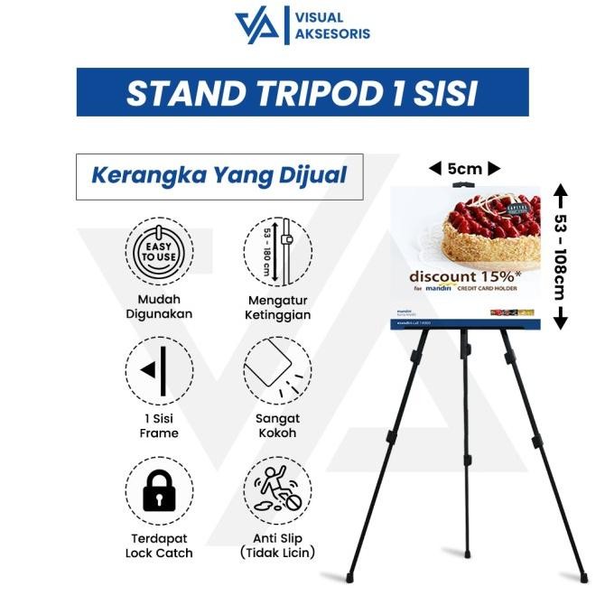

ready !!! Tripod Banner 1 Sisi / Stand Frame / Stand Foto / Stand Papan Lukisan / Standing Wedding murah