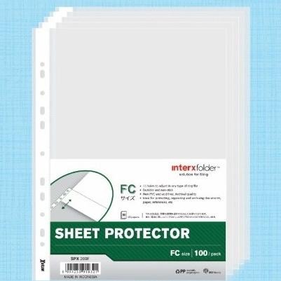 

new !!! sheet protector / plastik pp pocket folio inter x folder.isi 100 lbr murah
