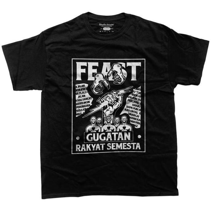 new  T-shirt Merchandise Band FEAST Gugatan Rakyat Semesta | Basic Katun Combed murah
