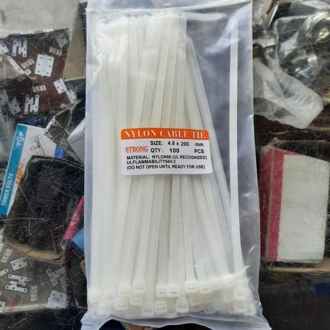 

new !!! Kabel tis / Kabel ties / Cabel tie 4,8 mm x 20 cm (Nylon 66) isi 100 murah