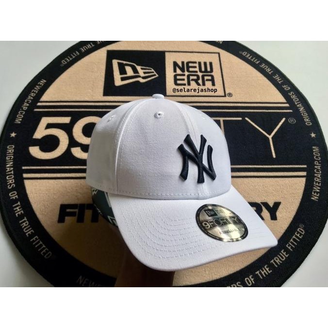 Topi New Era 9Forty New York Yankees White/Black 100% Original Resmi
