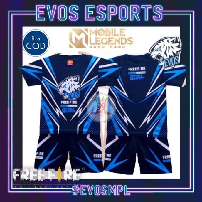 SETELAN PENDEK ANAK LAKI-LAKI BAJU KAOS EVOS TEAM / SET BAJU GAME FREE FIRE SQUAD EVOS/STELAN BAJU G