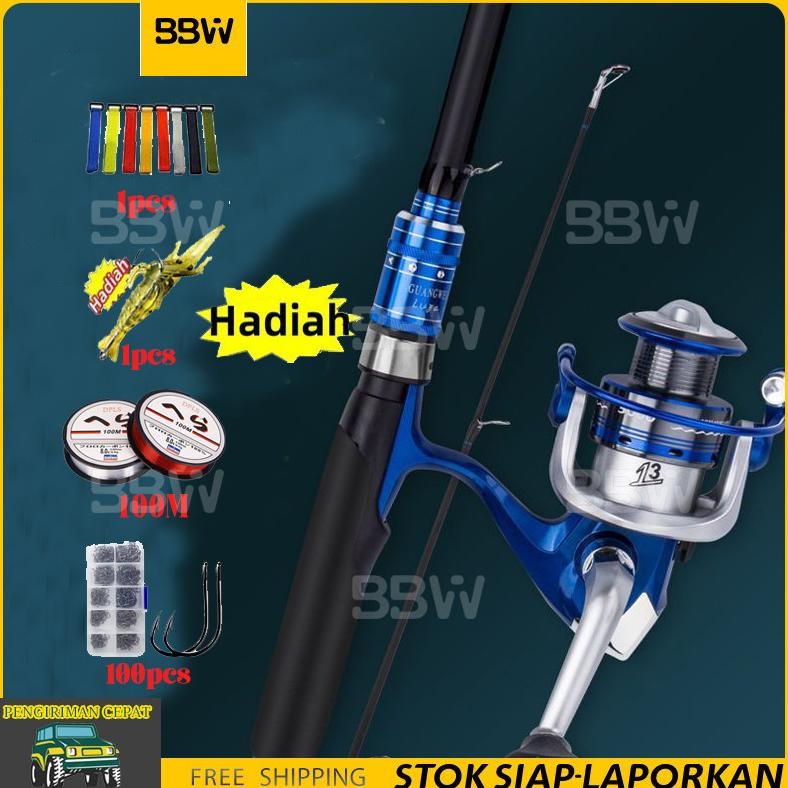Joran Pancing Set 1.8M 2.1M Ultra Light Carbon 10kg 7.2:1 19+1BB joran Casting Set Joran Set Lengkap