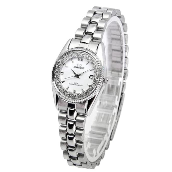 JAM TANGAN WANITA MIRAGE PERMATA SILVER