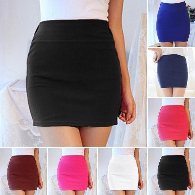 ROK MINI SEXY TRANSPARAN WANITA HOT KOREAN STYLE SPAN PENDEK SPENDEK SOFT PREMIUM