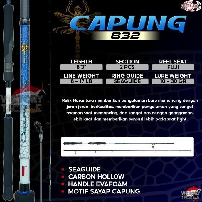 Murah Relix Nusantara Capung 832 902 Joran Spinning Casting Landbase