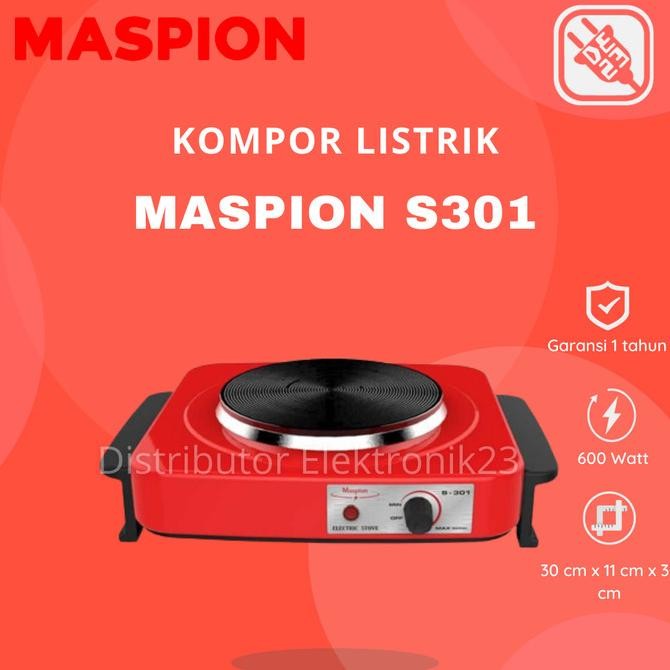 maspion kompor listrik portable 1 tungku mini low watt s300 s301 s302