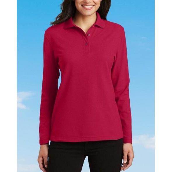 BAJU KAOS POLO KERAH WANITA LENGAN PANJANG/KAOS SERAGAM/KAOS POLOS