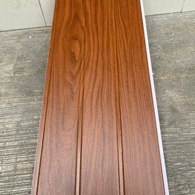 Plafon PVC Motif serat kayu coklat tua Doff 30002