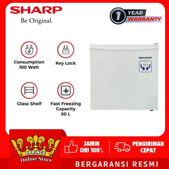 sharp mini bar 50mb kulkas portable sj-50mb-xw