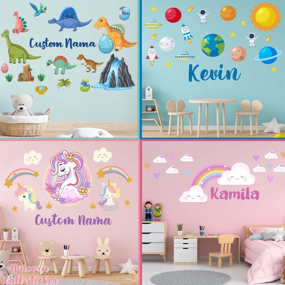 #56 Free Sticker Kamar Anak Cowok dan Cewek CUSTOM Mudah dan Cepat STIKER DINDING/WALL STICKER KAMAR