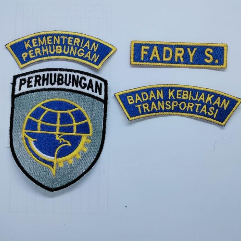 Evy-510 Bordir Pdh Kemenhub / Logo Bordir Pdh Kemenhub / Atribut Pdh Kemenhub / Atribut Dinas Kemenh