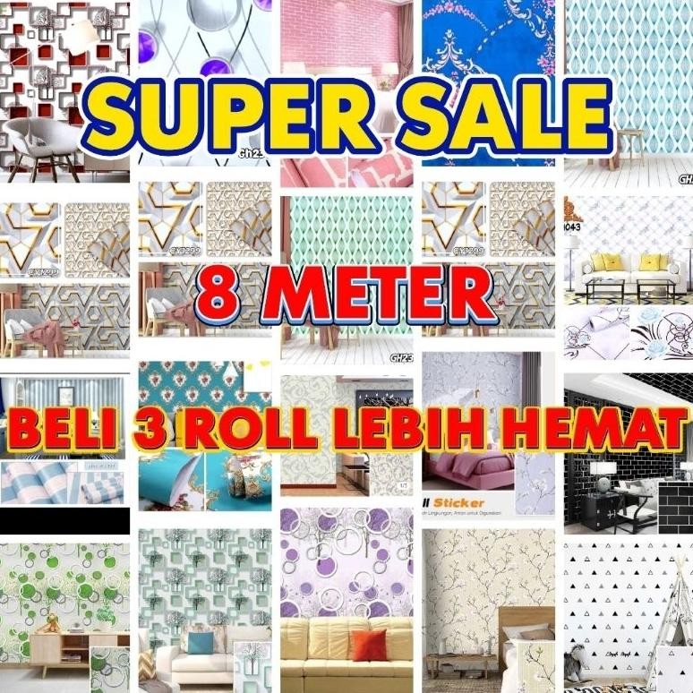Wallpaper Stiker Dinding Bahan PVC Anti Air / Wallpaper kamar Tidur/Wallpaper Dinding/Walpaper Dindi