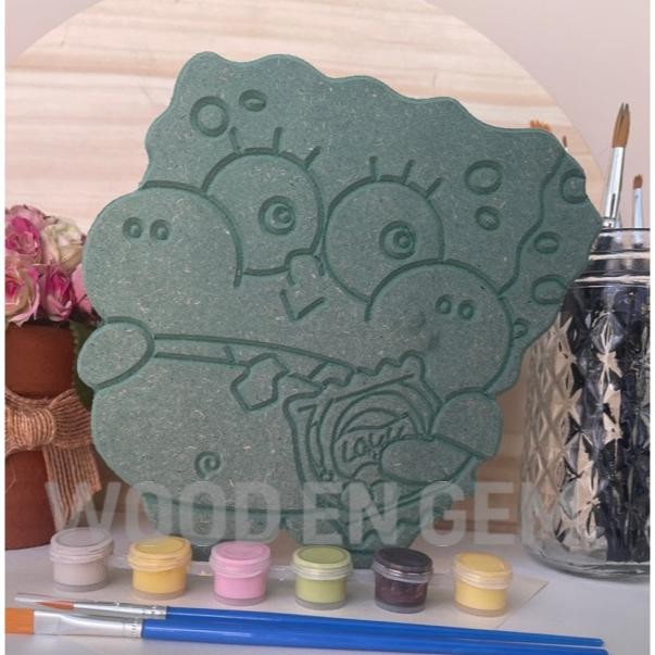 

&SPESIAL& DIY Wood Character Painting Kit Mewarnai Melukis Kayu Karakter Mainan Edukatif Anak Hampers Souvenir Spongebob | Woodengem ic-98