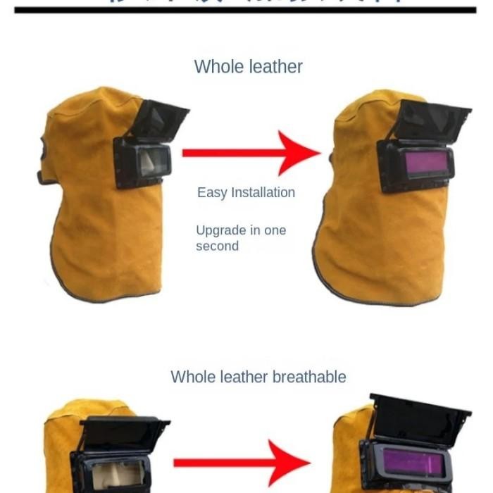 Leather Welding Mask Leather Welding Mask  Pelindung Muka Las Topeng Las Listrik Full Wajah  Kap Las