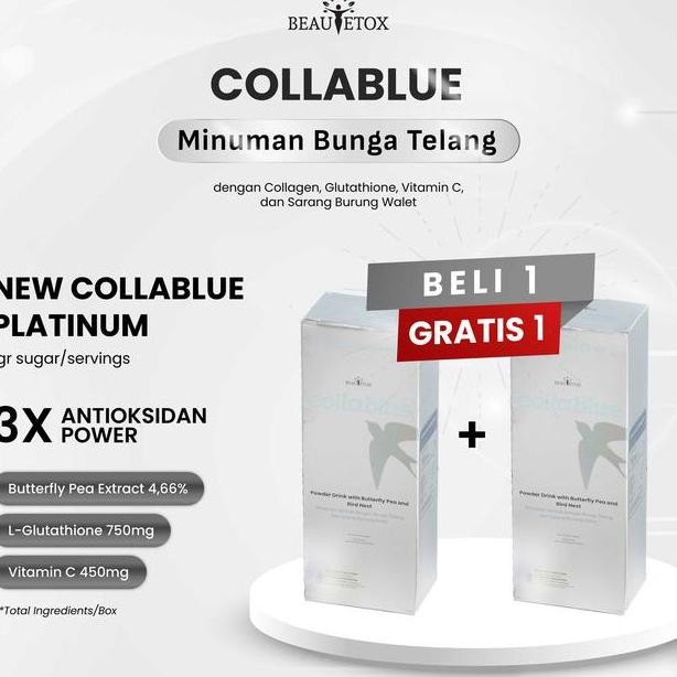 

Buy 1 Get 1 Beauteto Collablue Numan Bunga Telang Arang Burung Walet Vitan C Glutathione Collagen Drin