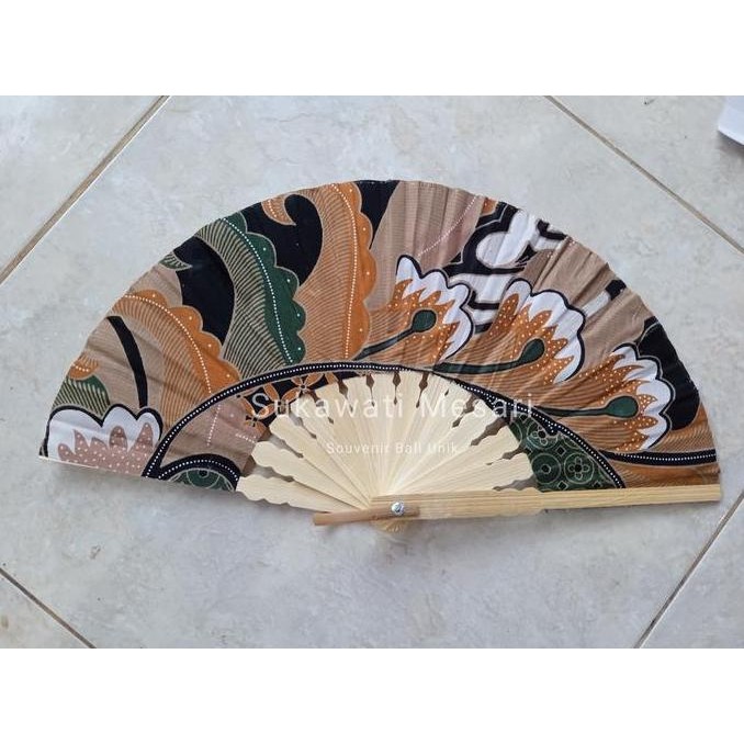 Open DS] Hand Fan Kipas Tangan Motif Batik Khas Bali Ukuran Sedang