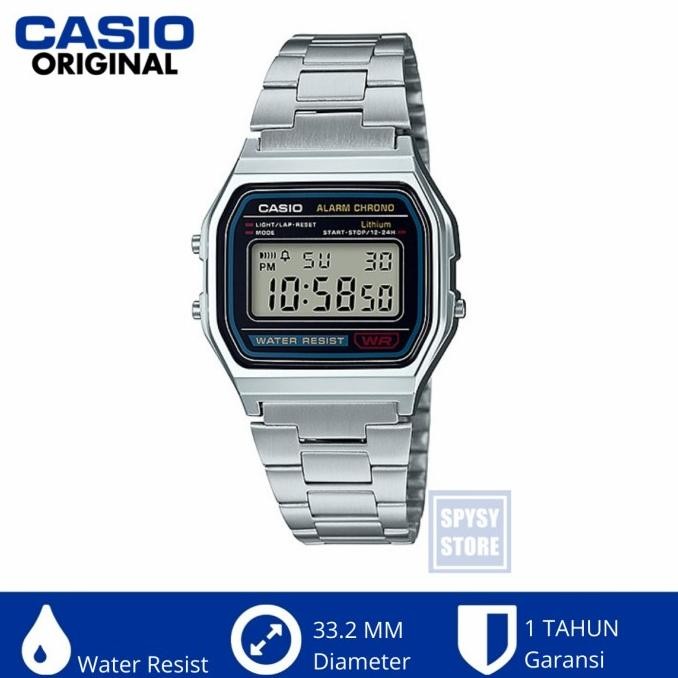 Casio Original A158Wa-1Df A158W A158 Retro Classic Jam Tangan Digital