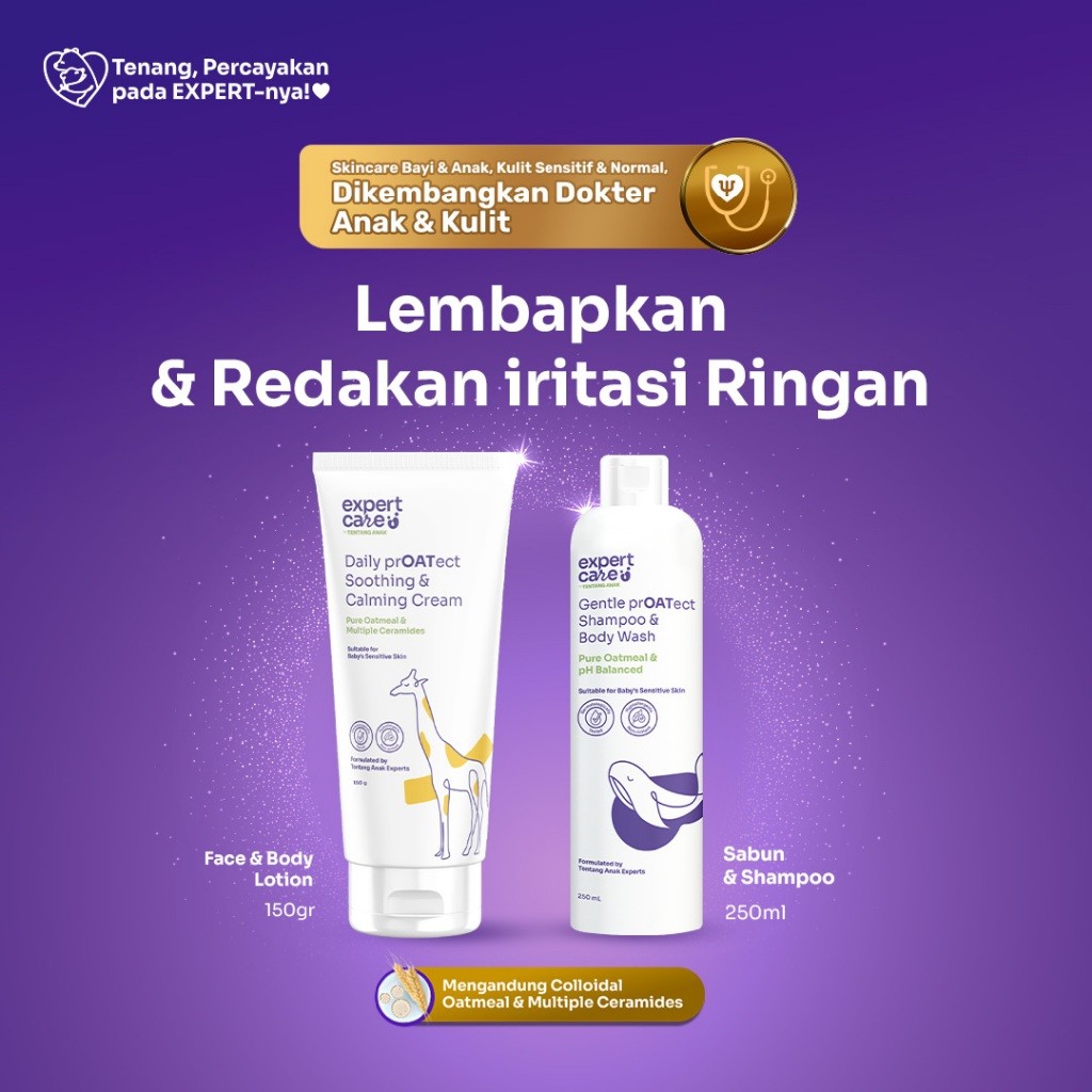 Paket Skincare Anak & Bayi - Expert Care Paket Kulit Lembap, Bebas Ruam - 2in1 Shampoo and Body Wash